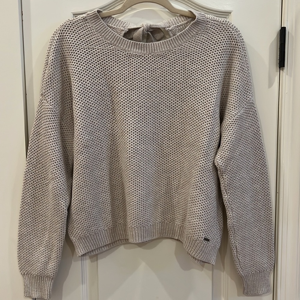 Hollister Tie Back Sweater - Cream/Tan